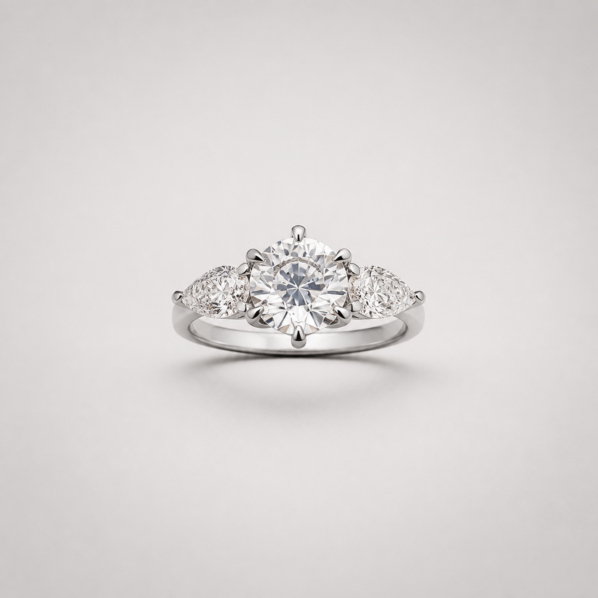 Cushion Crystal Pear Accent Ring