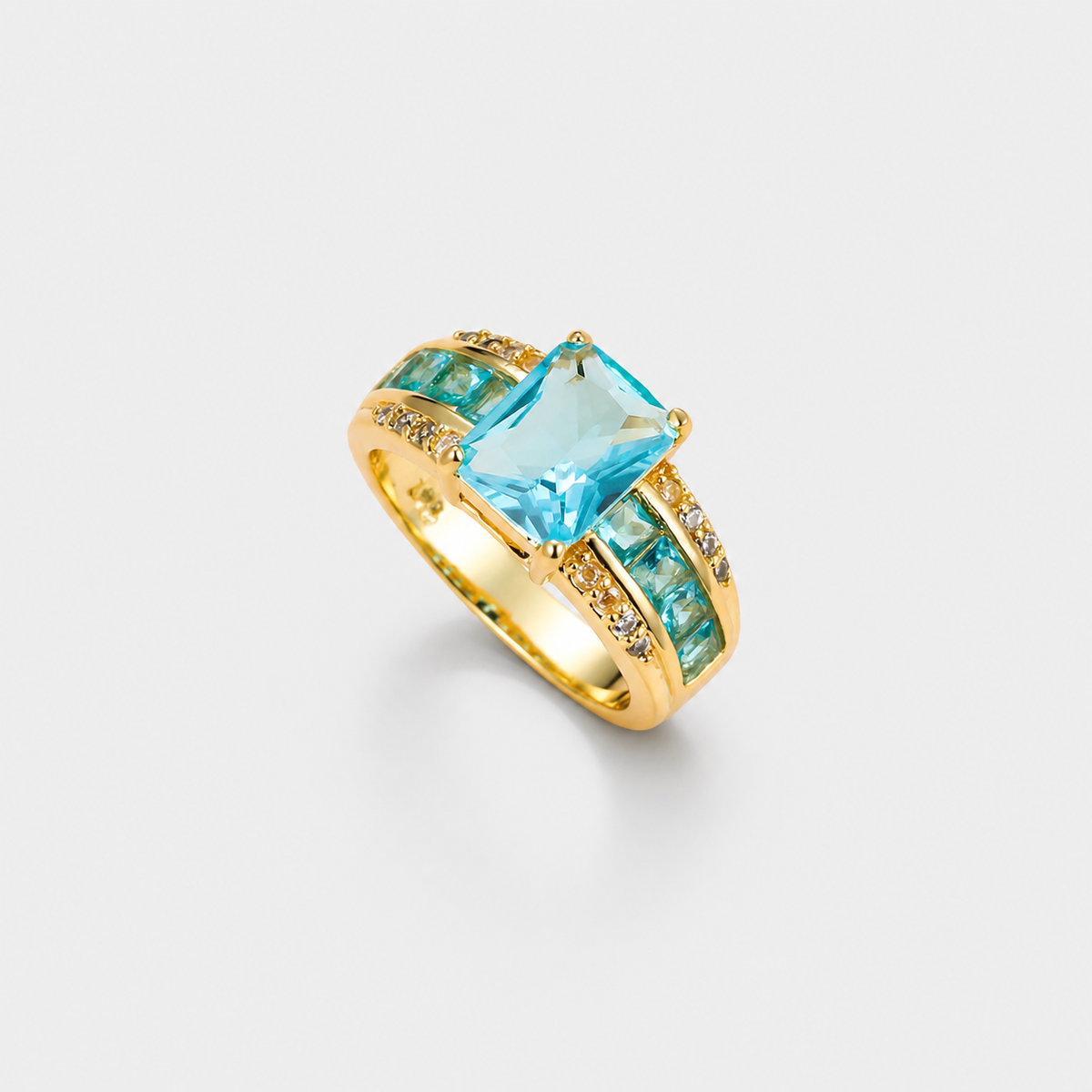 Royal Elegance Gemstone Ring on light gray studio background