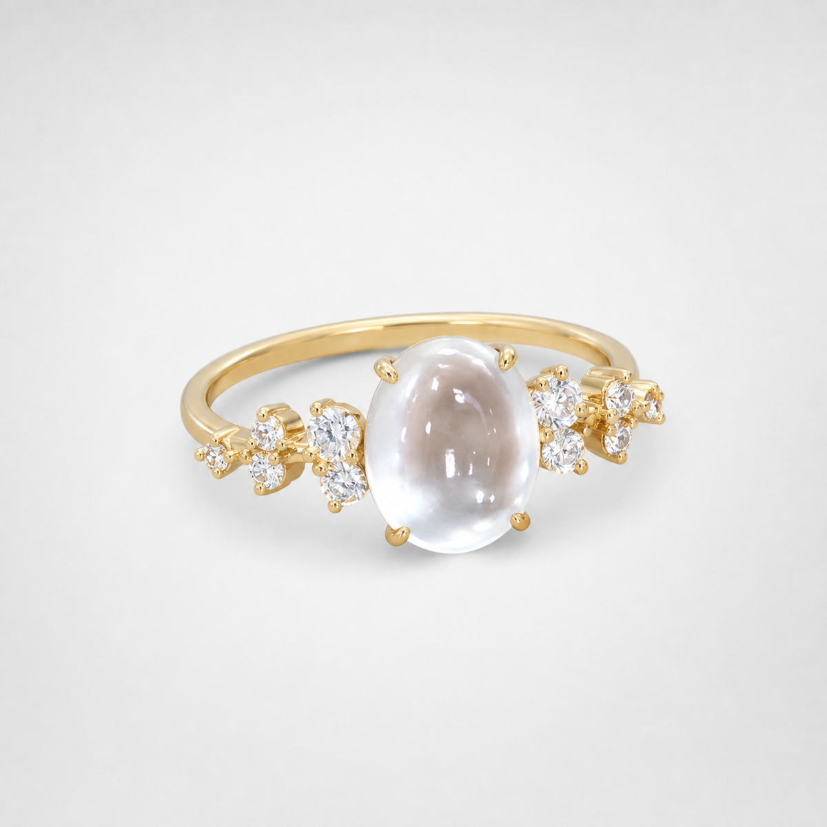Lunar Glow Moonstone Crystal Ring