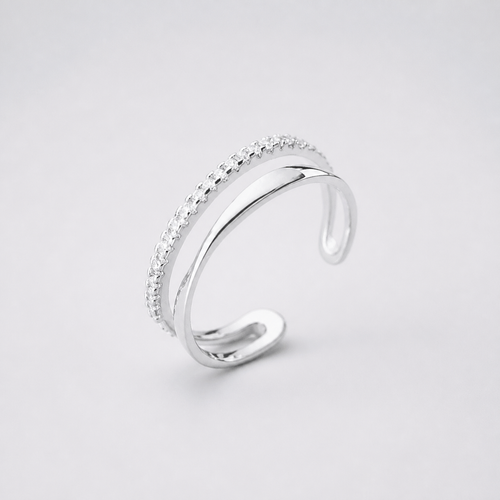 Adjustable Cubic Zirconia Ring