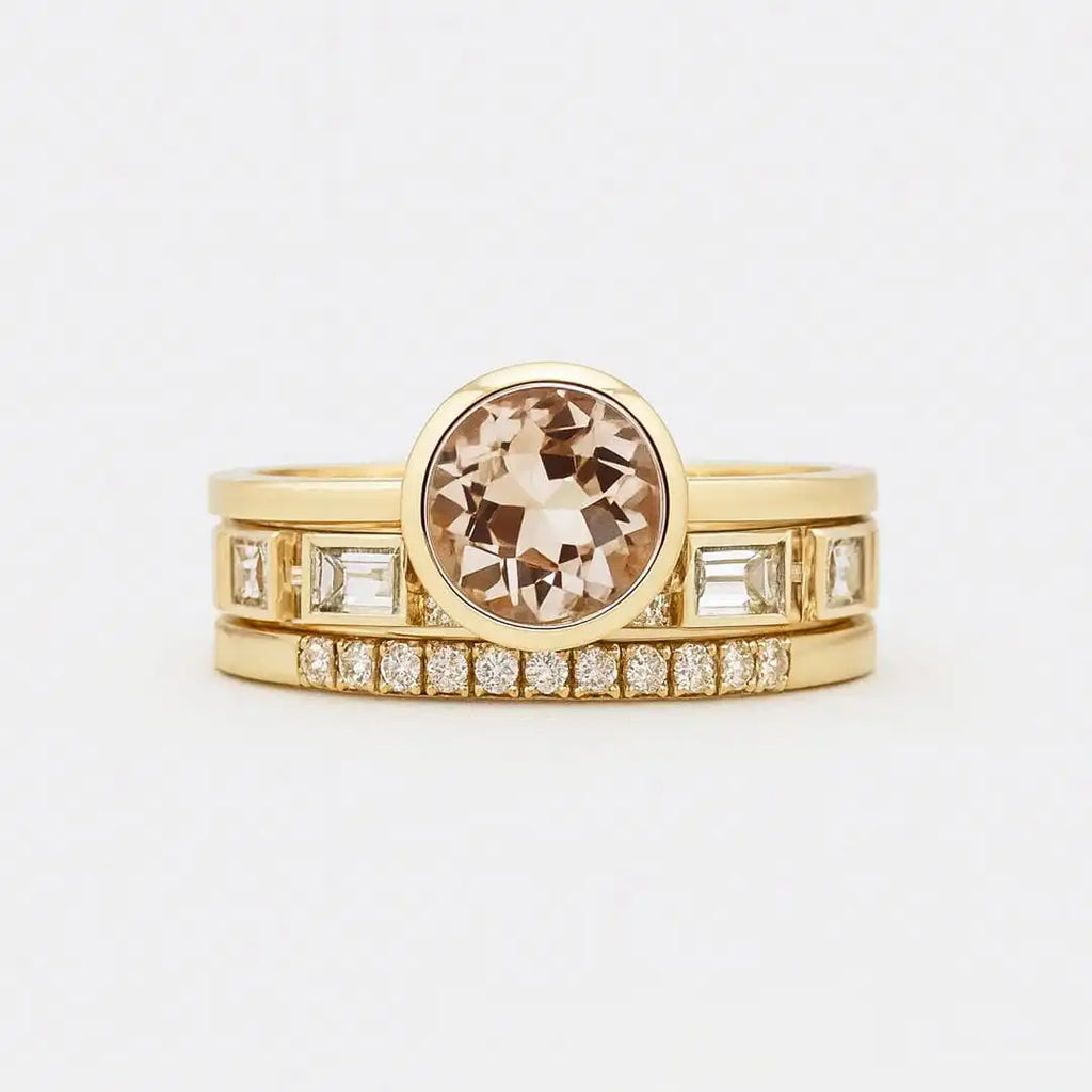 Vintage Ring with Golden Cubic Zirconia