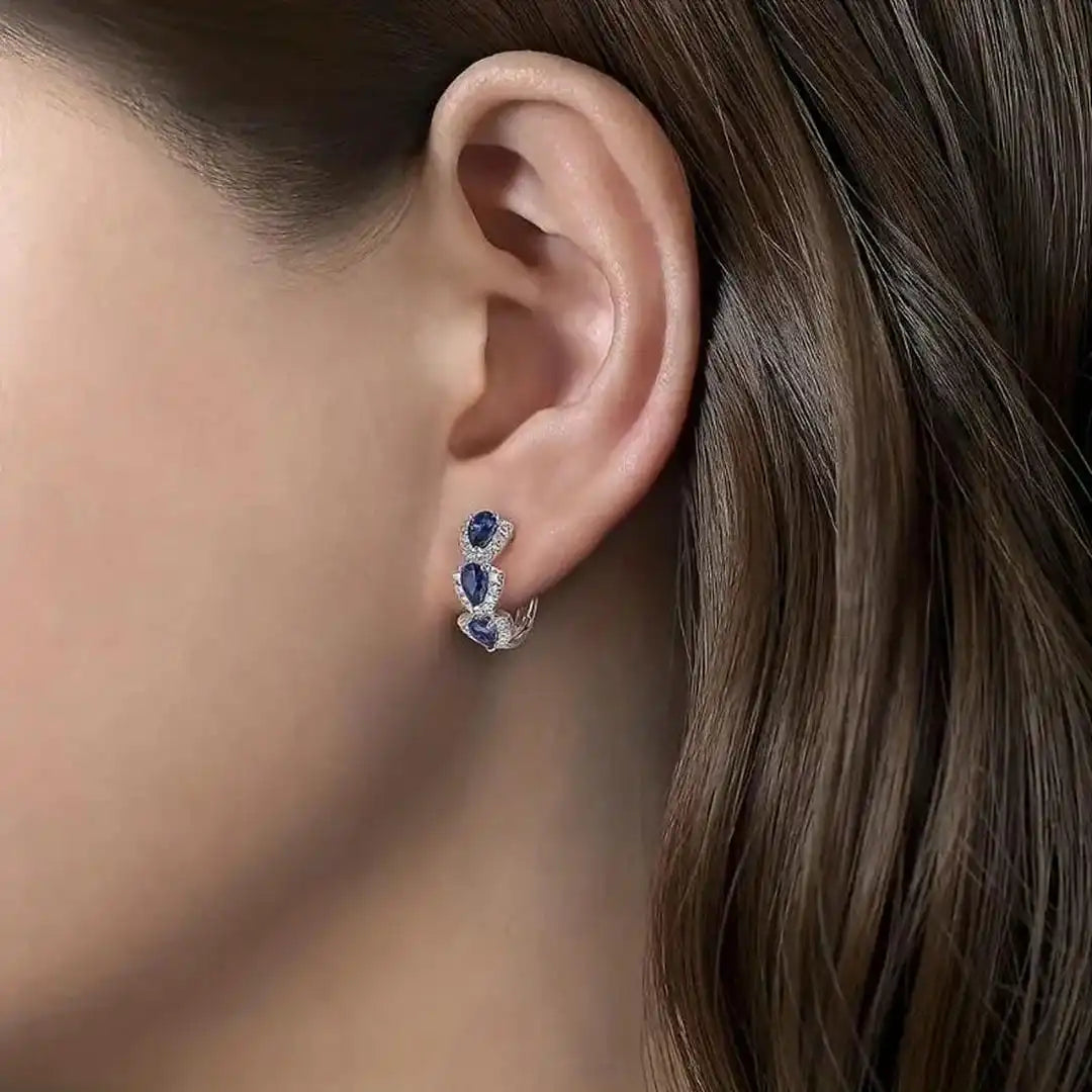 Royal Sapphire Crest Earrings
