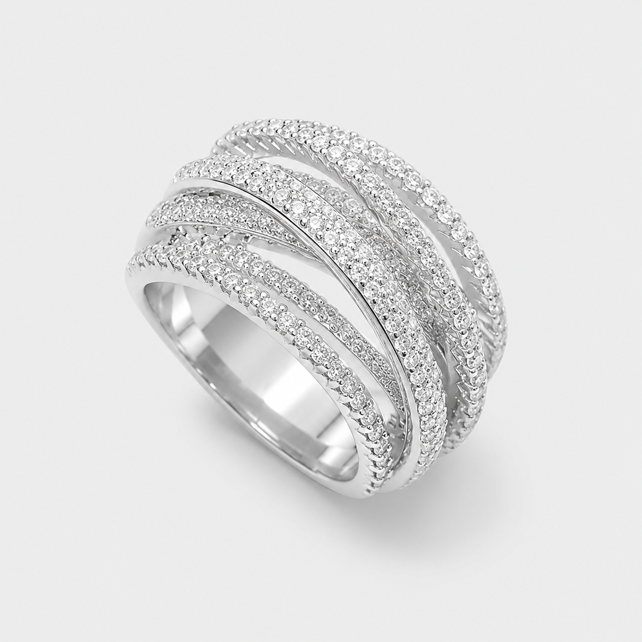 Luxury Multi Layered Cross Ring
