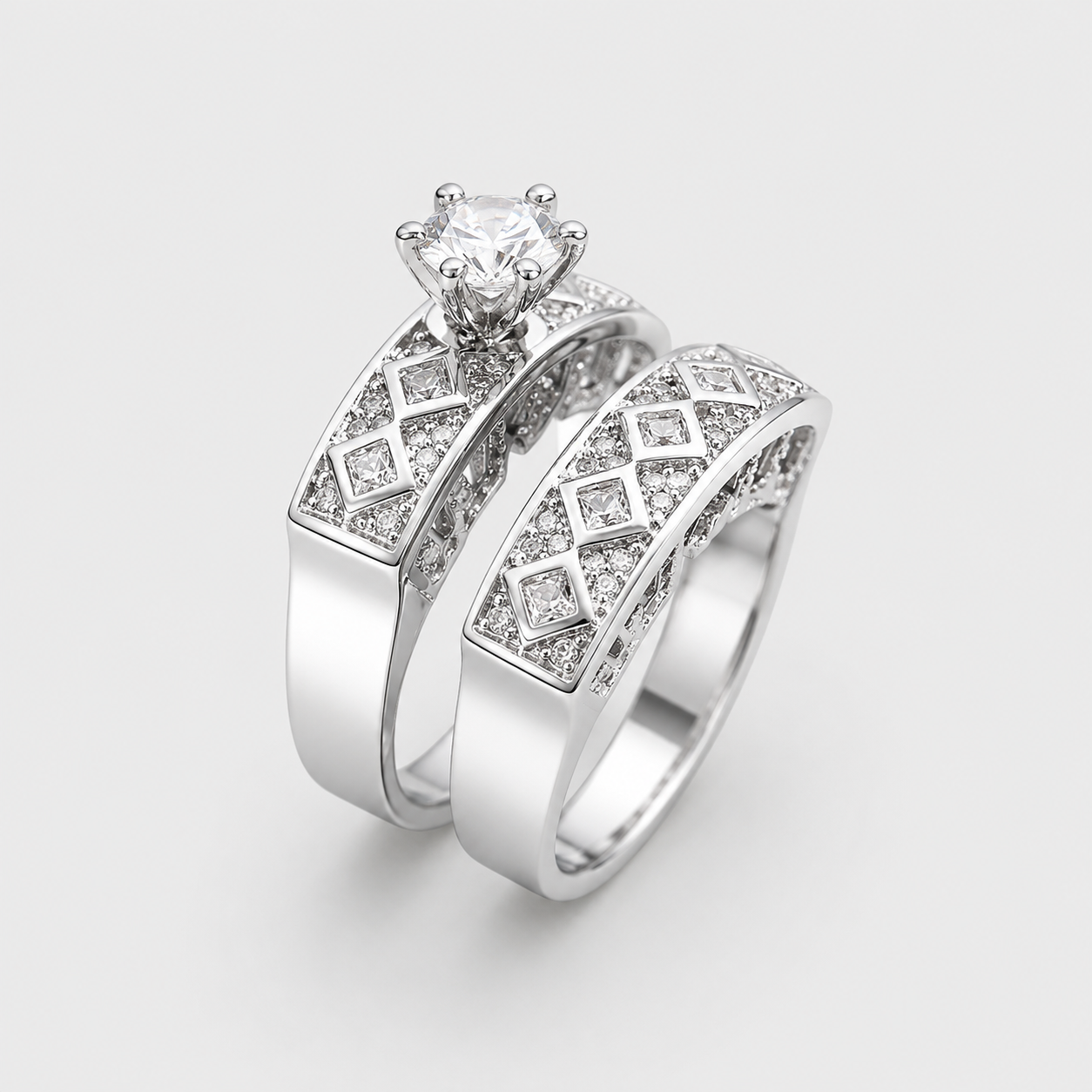 Cold Wind Zircon Ring Set