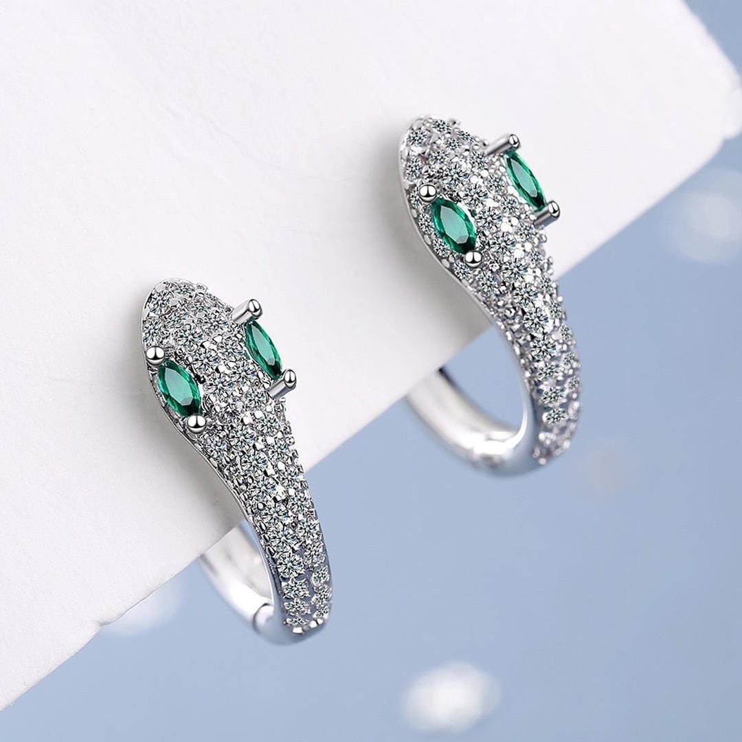Sterling Silver Snake Earrings