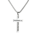 Philippians 4:13 Cross Necklace
