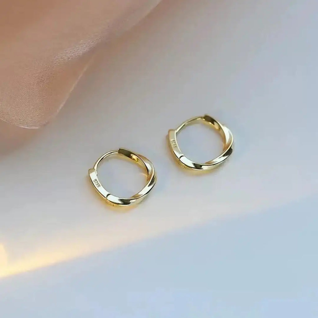 Sterling Silver Round Inlaid Earrings