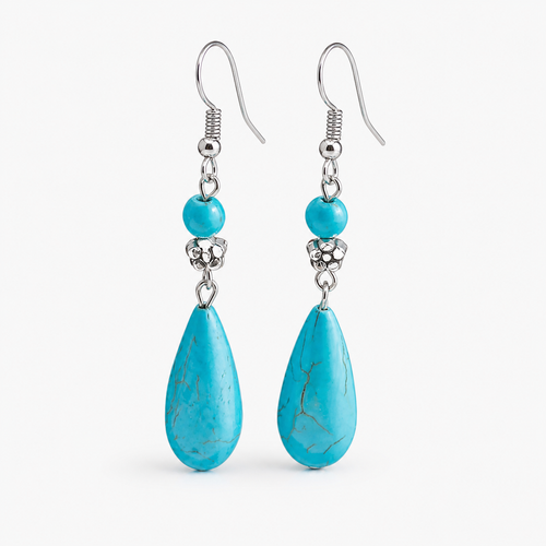 Aihua Silver Flower Drop Earrings