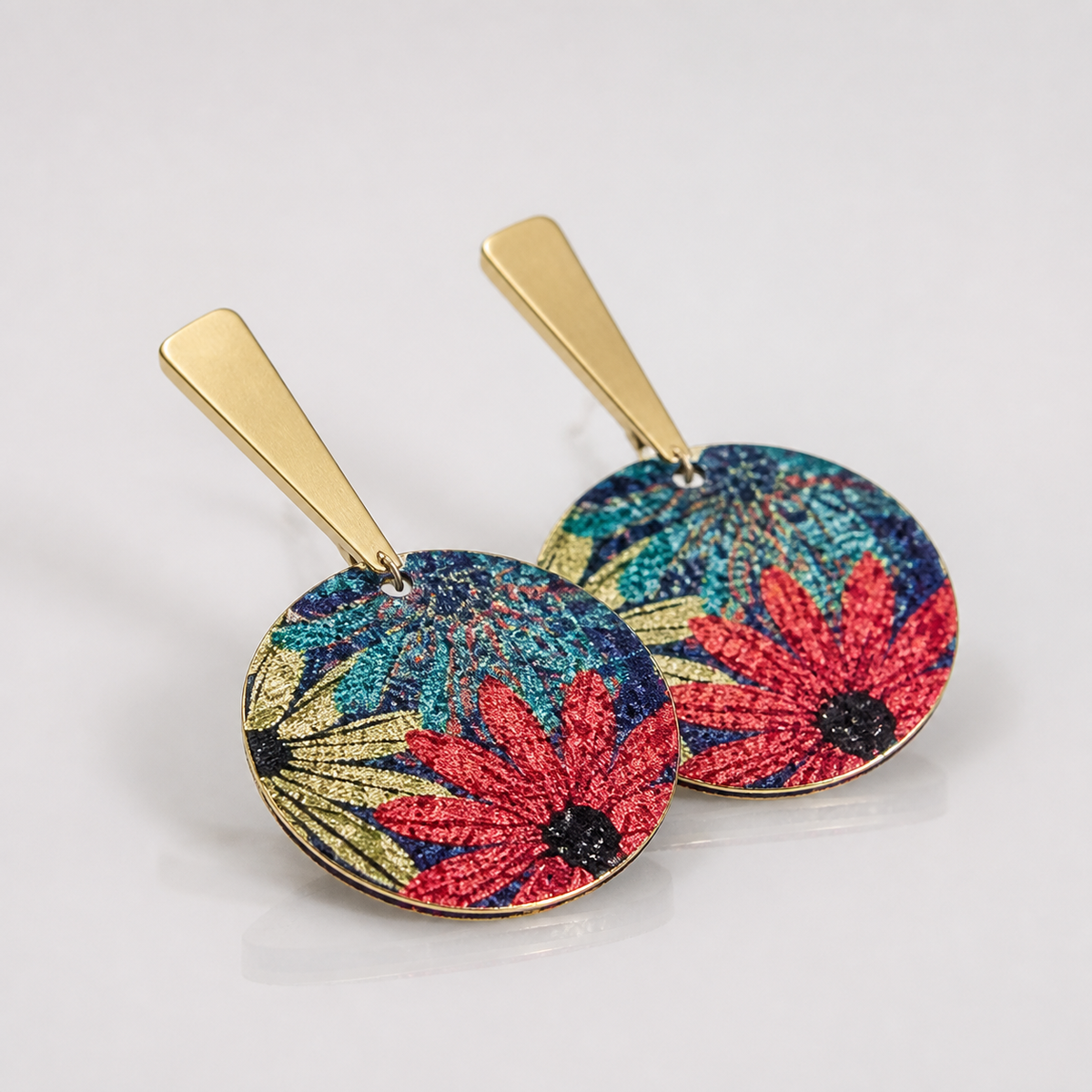 Bohemian Painting Rhinestone Earrings – studio product photo