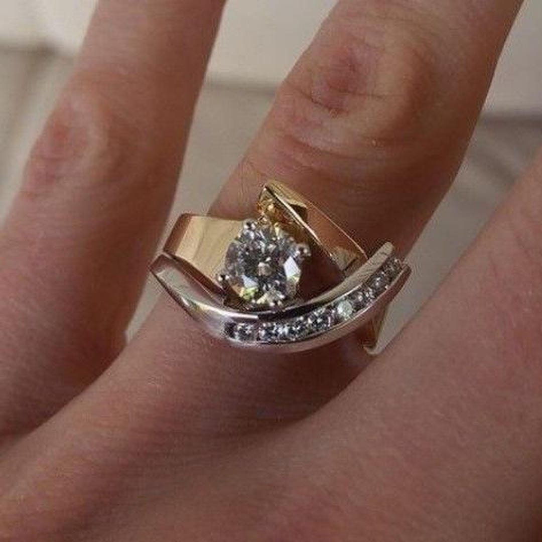 Radiance Irregular Gold and Silver Ring