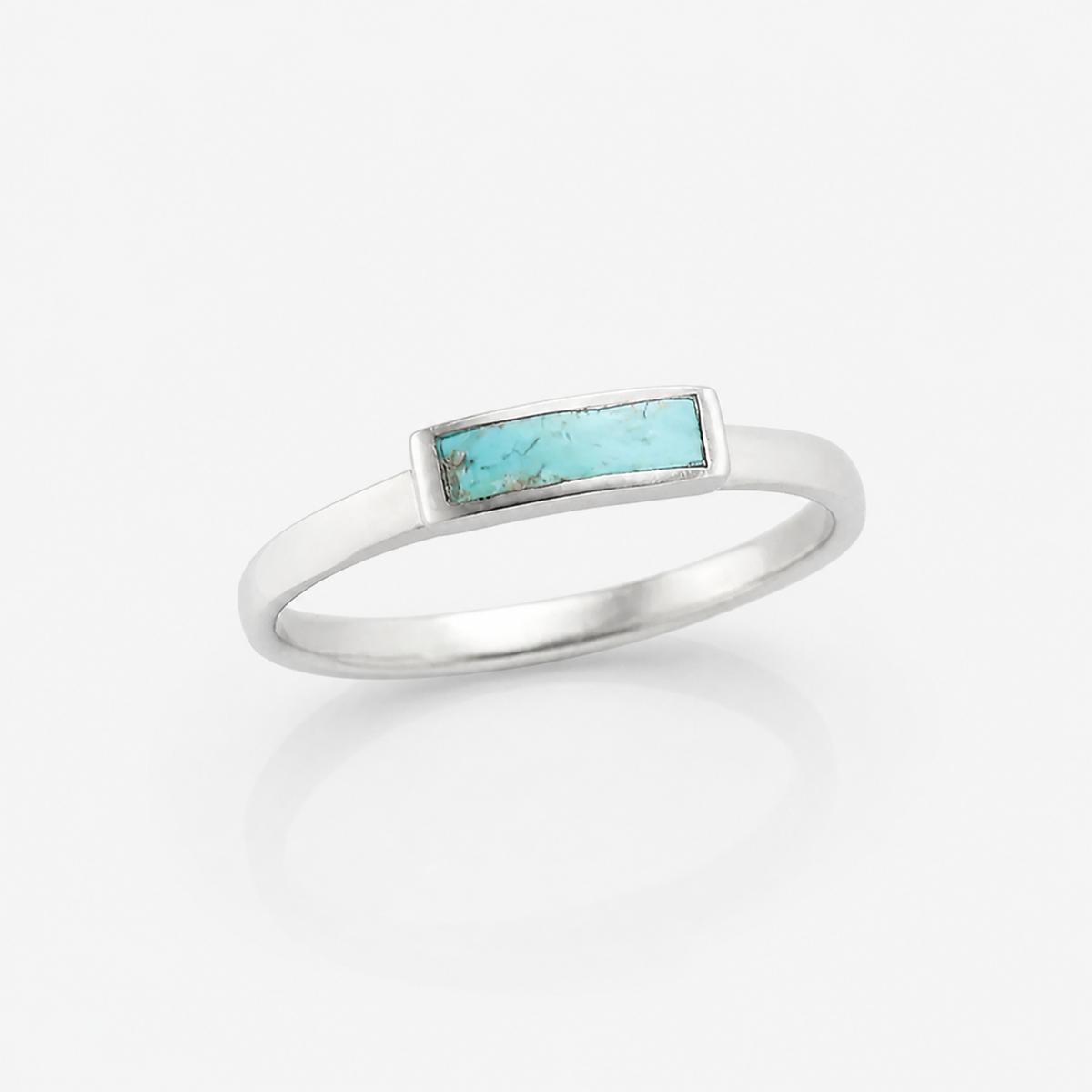 Classic Silver Turquoise Bar Ring studio product photo