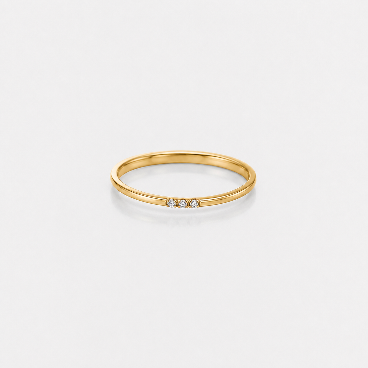 Delicate Three Stone Stacking Ring studio product photo
