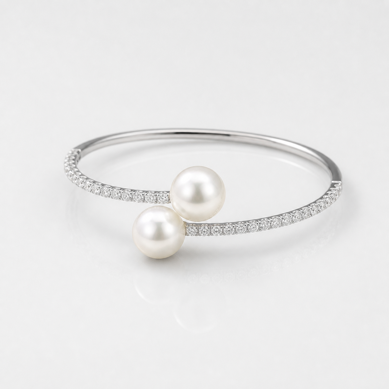 Duo Pearl Pavé Cuff Bracelet