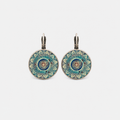 Mandala Time Gemstone Earrings left and right pair on light gray background