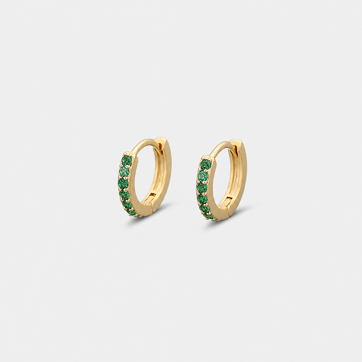 Coastal-Inspired Gold Drop Earrings — left and right pair on light gray background