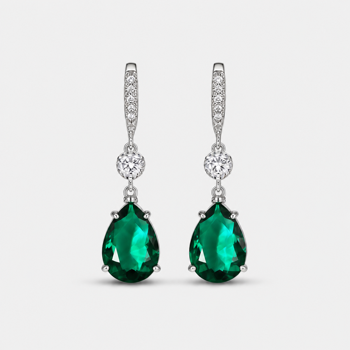 Teardrop Dangle Earrings – pair on light gray background