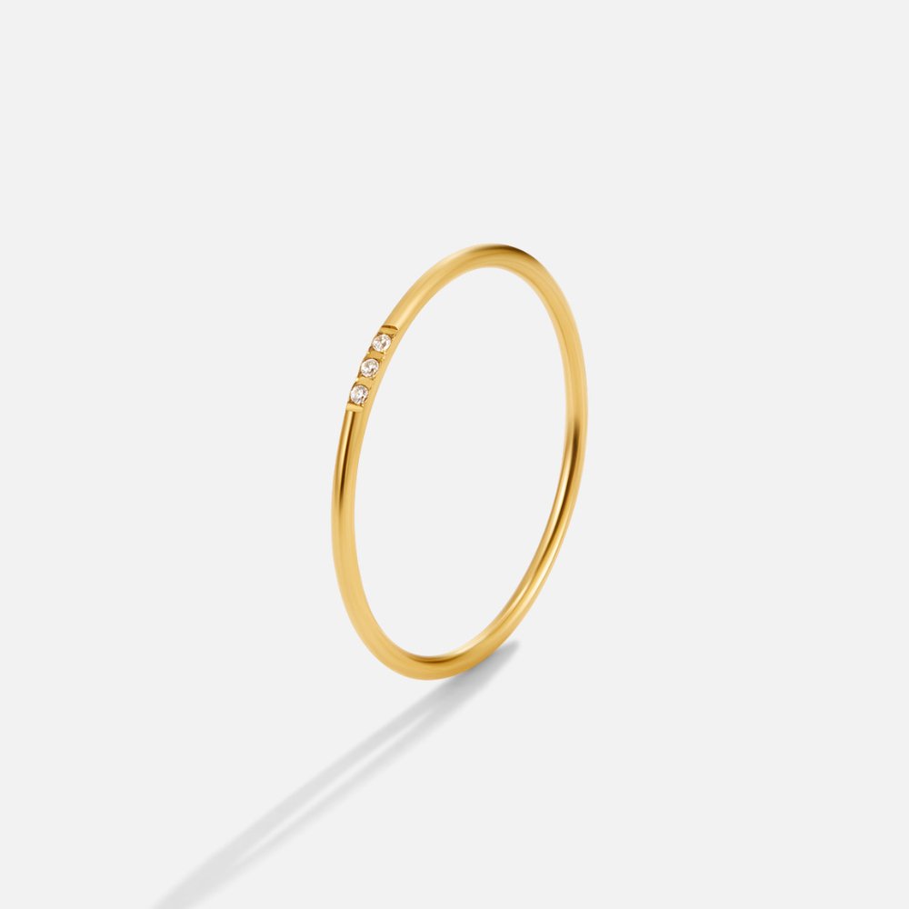 Eula Gold & Crystal Band Ring Set