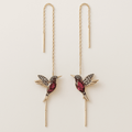 Hummingbird Enamel and Zirconia Earrings