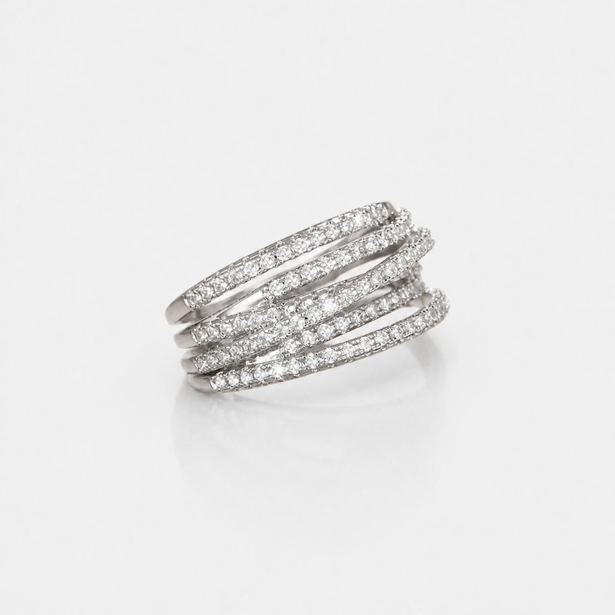 Layered Zirconia Cross Ring studio product photo