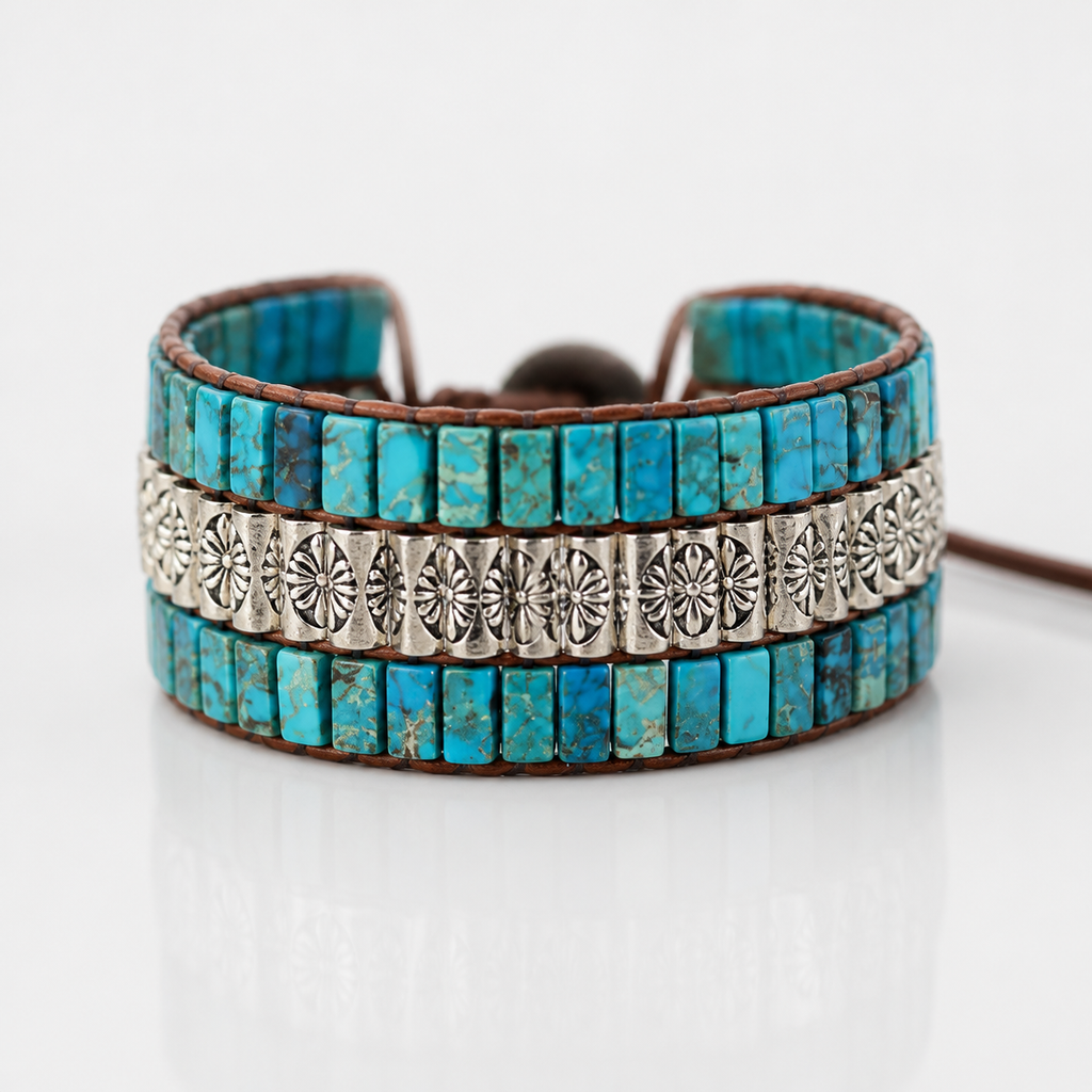 Lotus Boho Wrap Bracelet – studio product photo