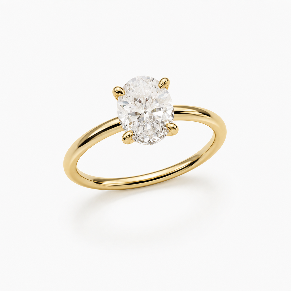 Oval Solitaire Classic Ring – centered studio product photo