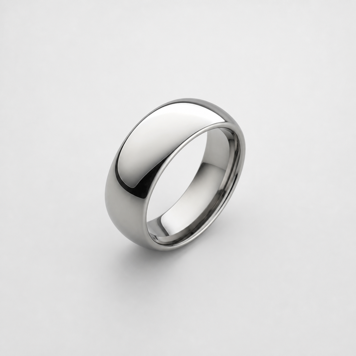 Titanium Steel 6mm Ring on light gray background
