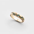 Vintage Gold Bunter Ring on light gray background