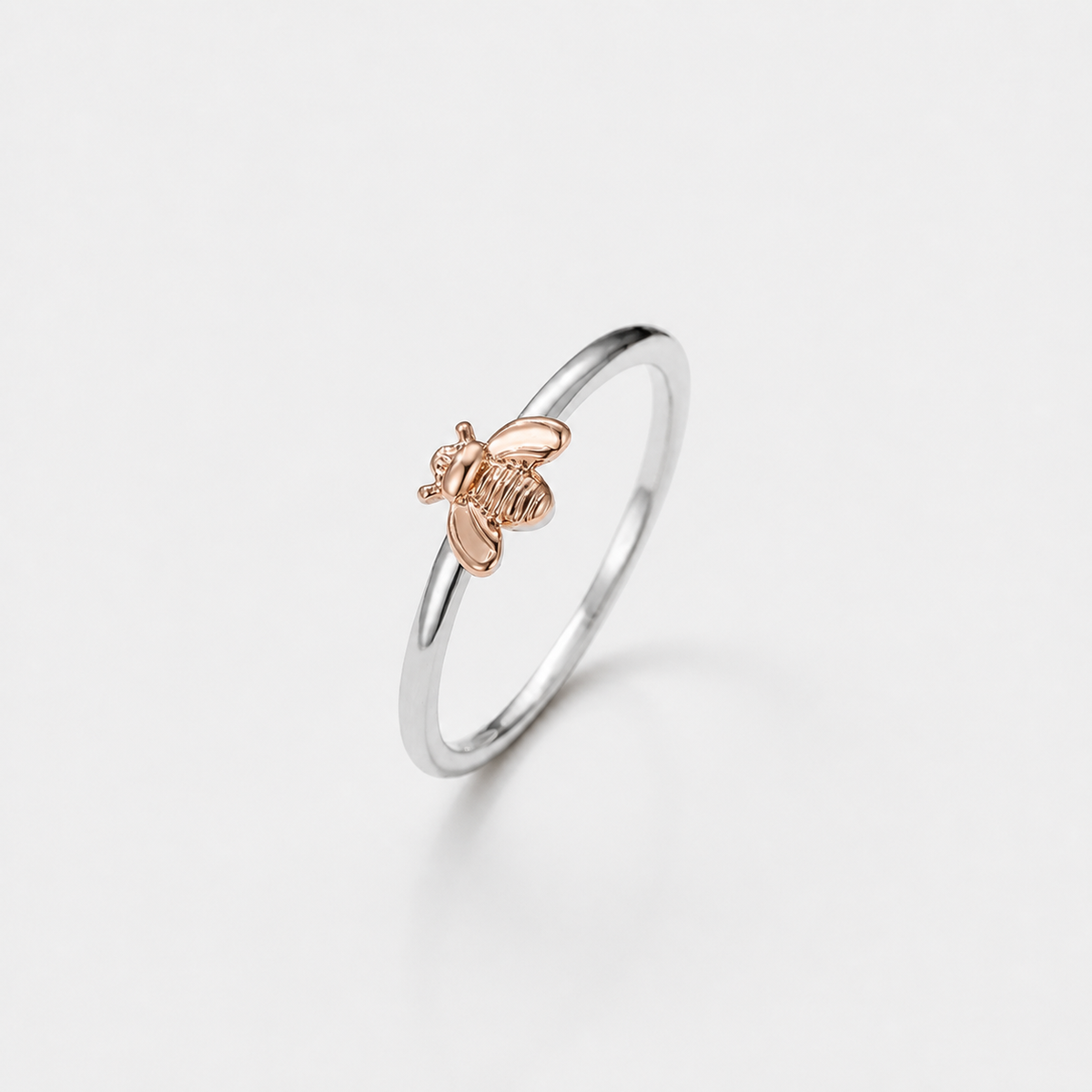 Small Gold Bee Ring – centered studio product photo