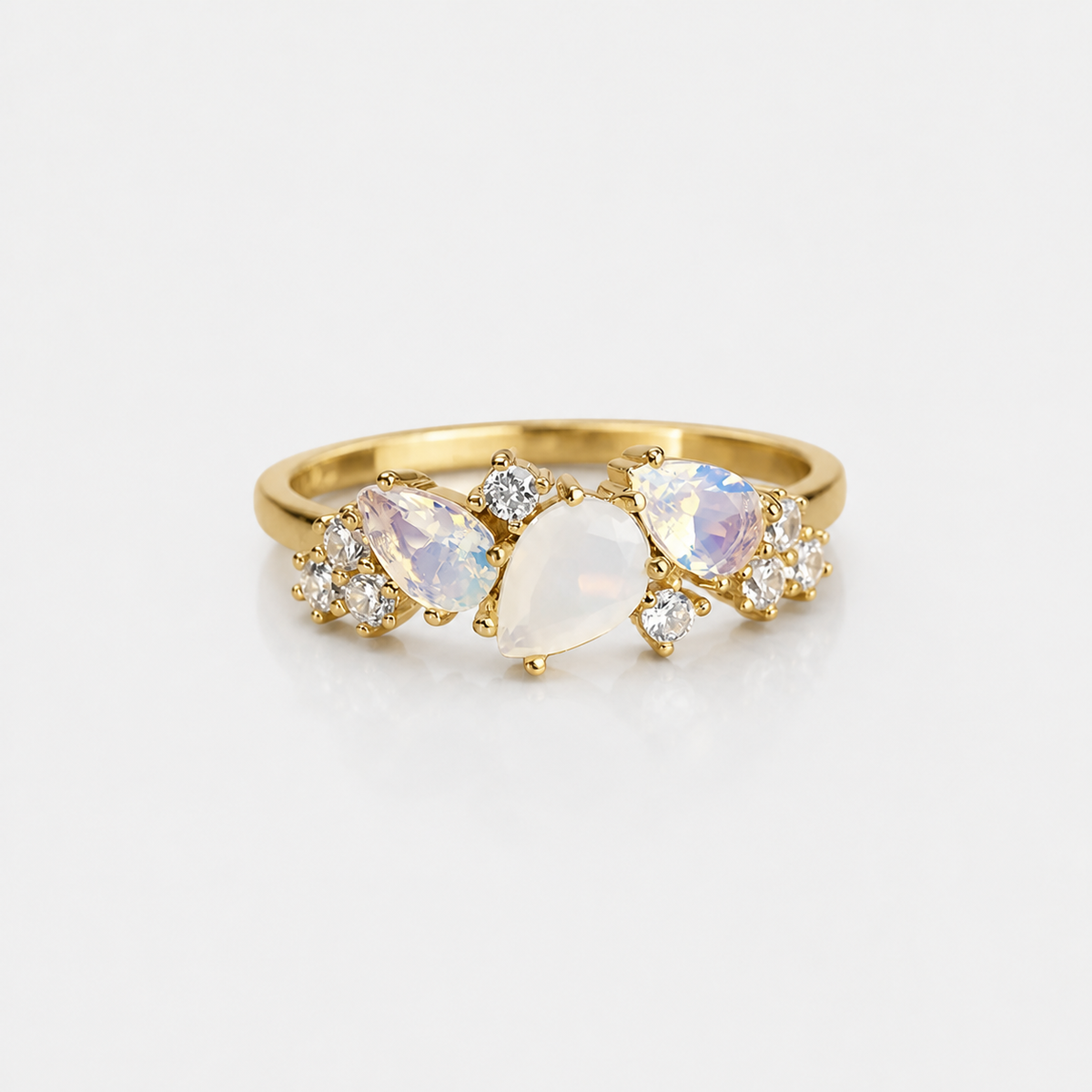 Vintage Golden Moonstone Ring studio product photo